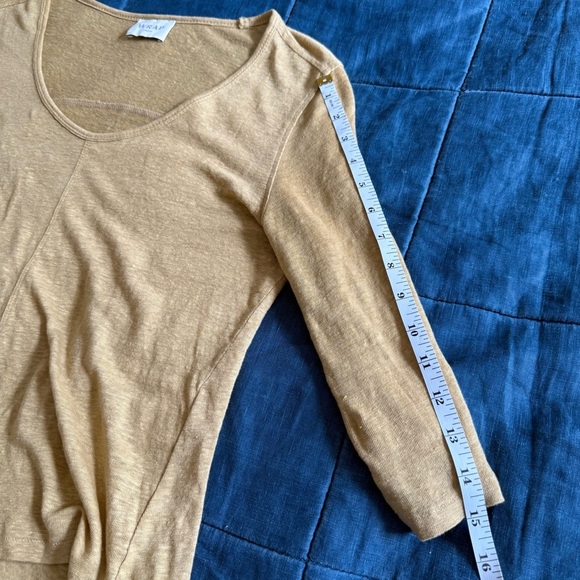 Wrap London Womens Scoop Neck Long Sleeve Top 100% Linen Size 4 - Picture 9 of 12